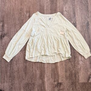 Light Green Long Sleeve Blouse